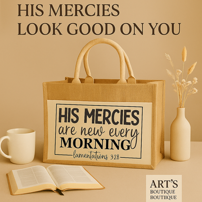 “His Mercies Are New Every Morning” Jute Tote