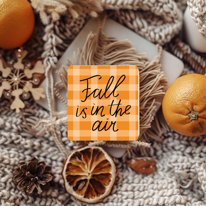 “Fall Is in the Air” Plaid Coaster