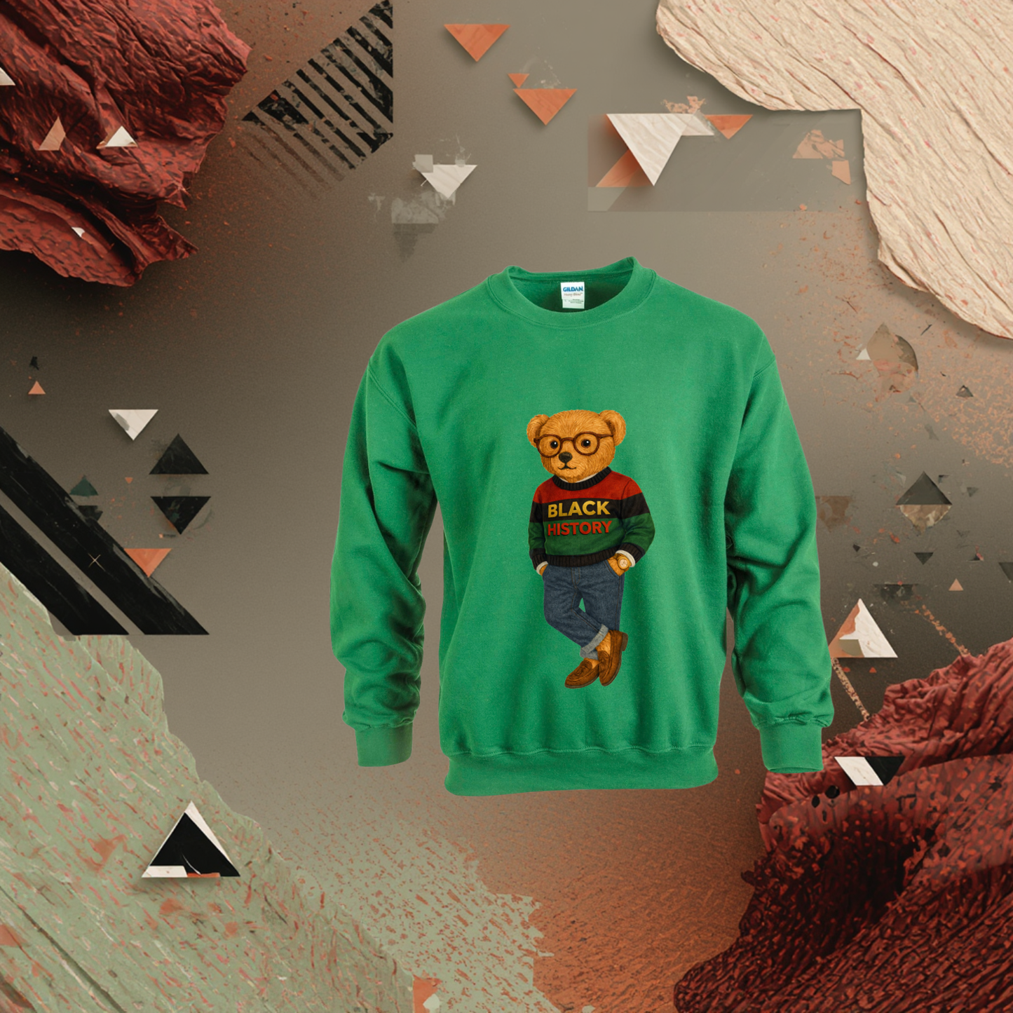 Black History Bear Crewneck Sweatshirt