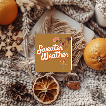 “Sweater Weather” Floral Fall Coaster