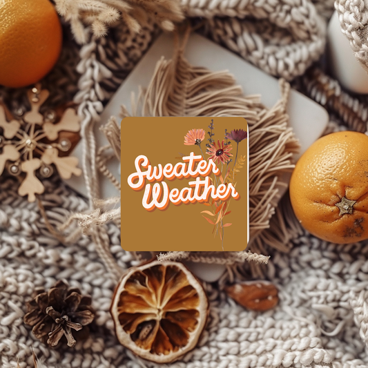 “Sweater Weather” Floral Fall Coaster