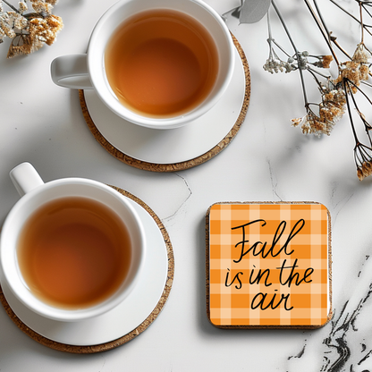 “Fall Is in the Air” Plaid Coaster
