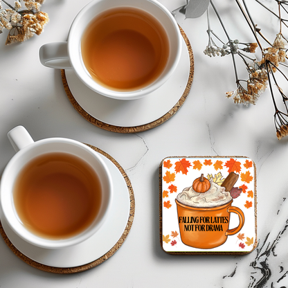 “Falling for Lattes, Not for Drama” Fall Coaster