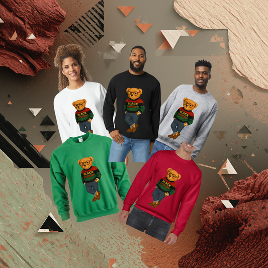 Black History Bear Crewneck Sweatshirt