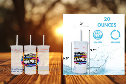 AMPED Proud Parent Clear Cup with Straw