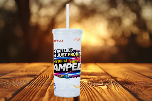 AMPED Proud Parent Clear Cup with Straw
