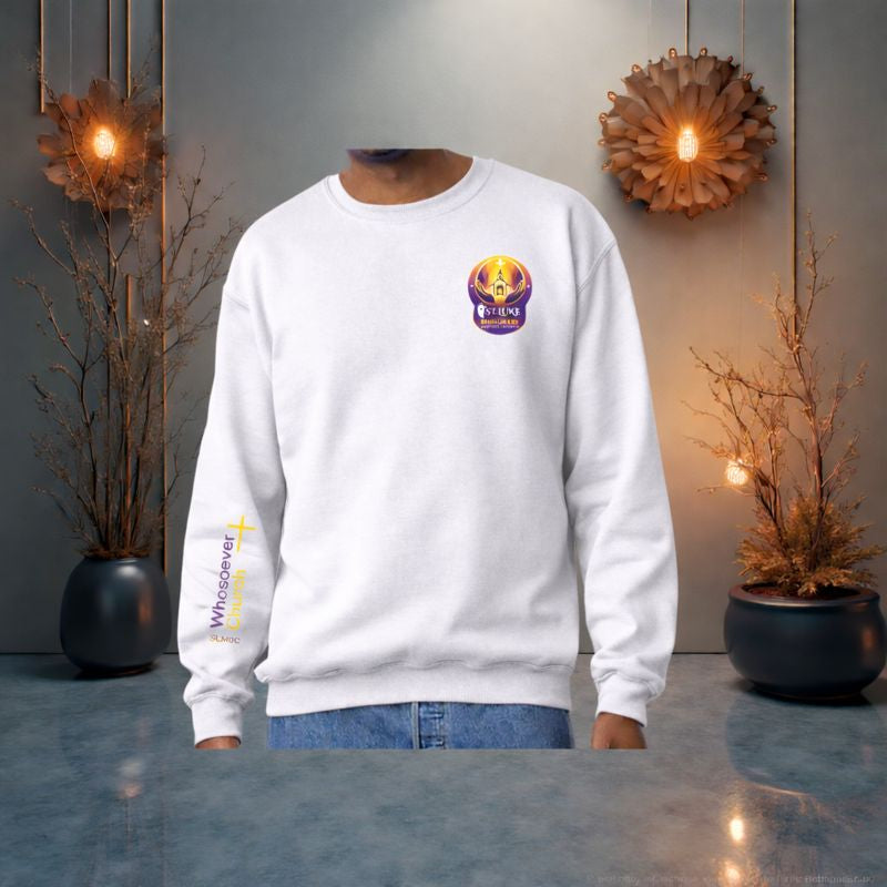 St. Luke SLMBC Whosoever Church Crewneck Sweatshirt (New Logo + Sleeve Print)