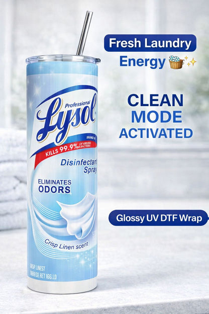 Crisp Linen Vibes UV DTF 20oz Skinny Tumbler