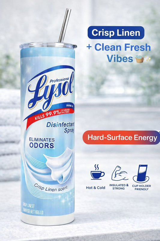 Crisp Linen Vibes UV DTF 20oz Skinny Tumbler