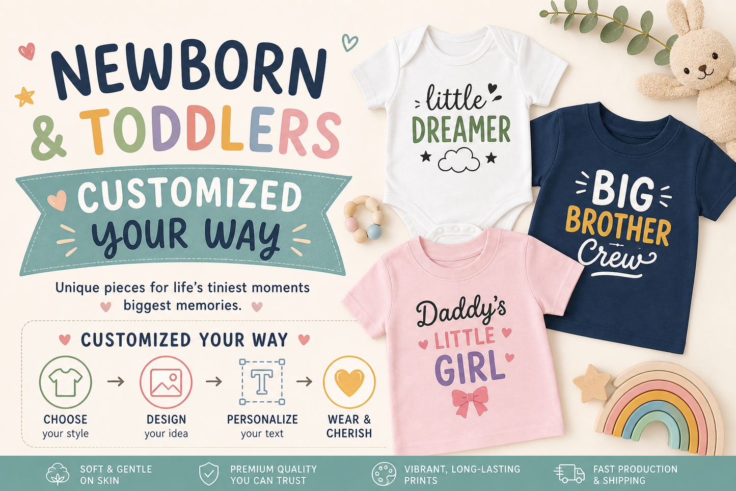 Newborn - Toddlers: Custom T-Shirt – Your Design, Your Statement