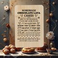 “Engraved bamboo cutting board with Homemade Chocolate Lava Cakes recipe design — 9.8 x 6.68 inch kitchen keepsake.”
