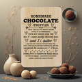 Homemade Chocolate Truffles Recipe Engraved Cutting Board