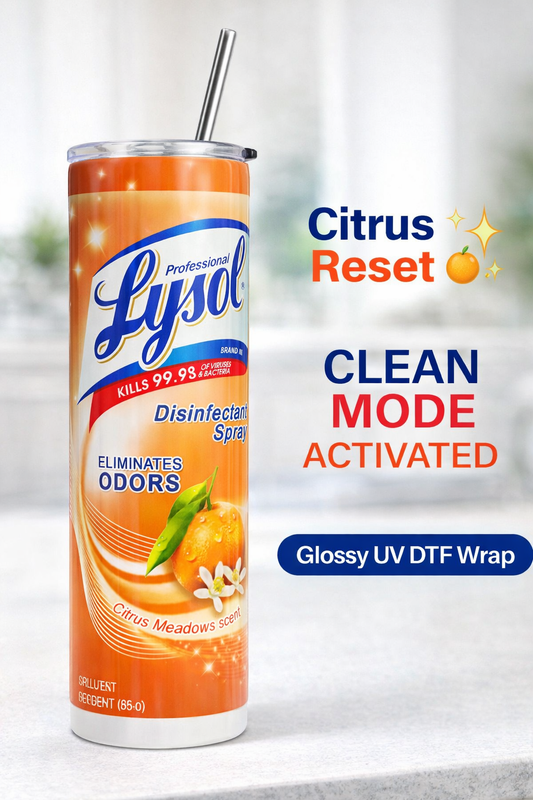 Citrus Meadows Vibes UV DTF 20oz Skinny Tumbler