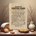 “Engraved bamboo cutting board with Homemade Coffee Cake recipe design — 9.8 x 6.68 inch kitchen keepsake.”