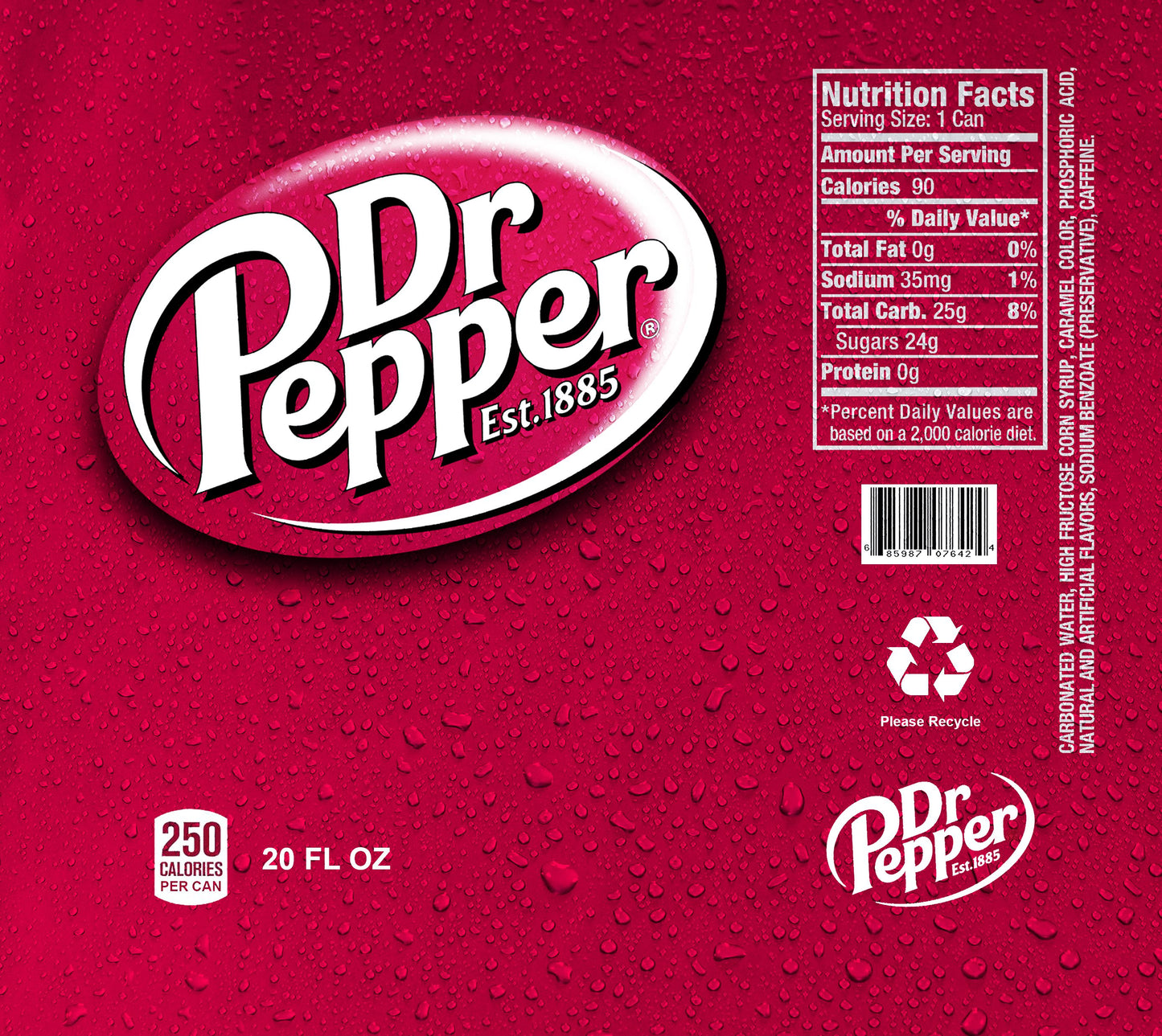 Tumbler: Dr Pepper UV Printed Tumbler – 20oz