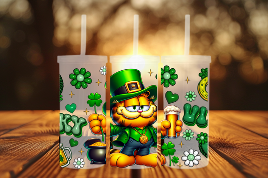 Shamrock Sippin’ Lucky Cat 20oz Clear Cup
