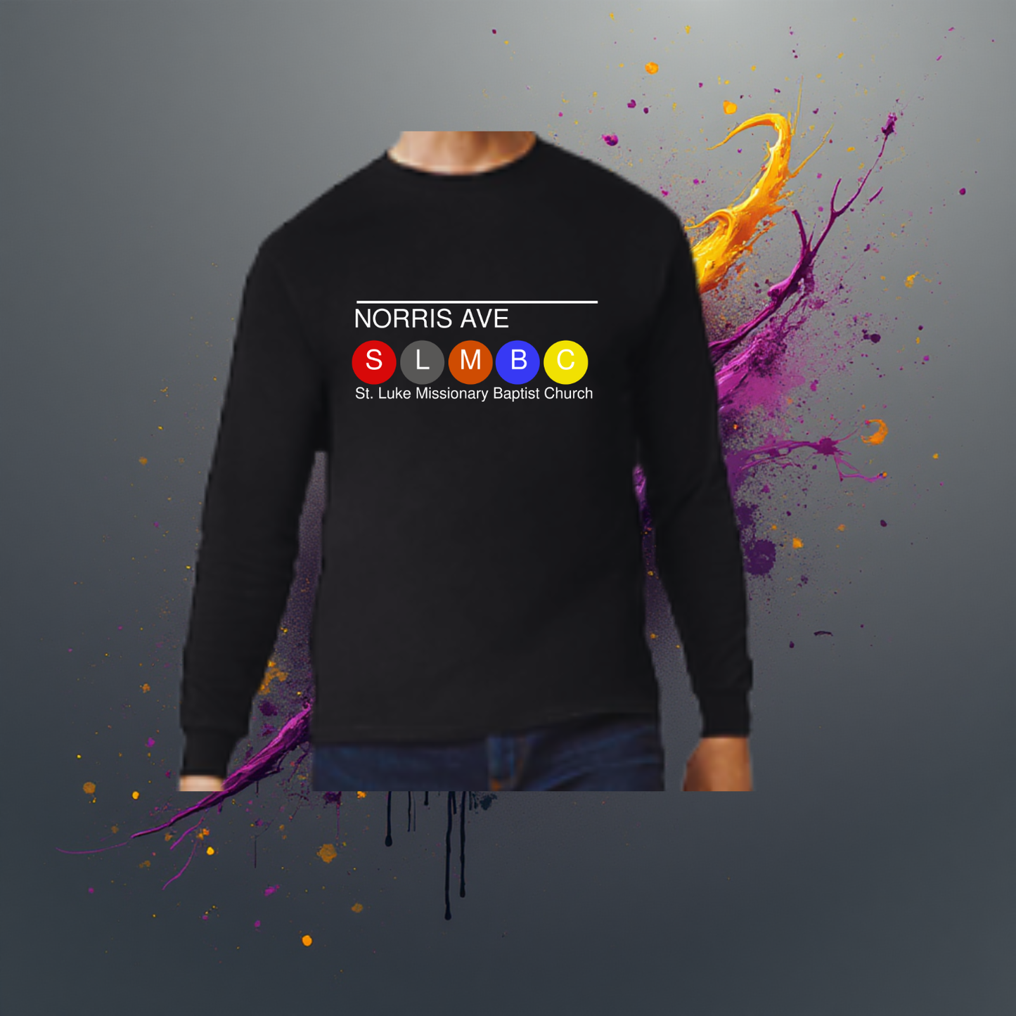 St. Luke SLMBC Norris Ave Long Sleeve T-shirt- Adult