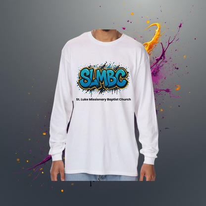 St. Luke SLMBC Graffiti Long Sleeve Tee – Bold Faith, Everyday Style – Adult