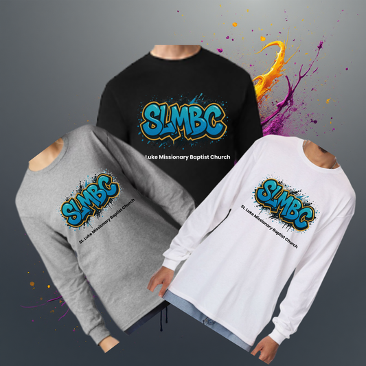 St. Luke SLMBC Graffiti Long Sleeve Tee – Bold Faith, Everyday Style – Adult