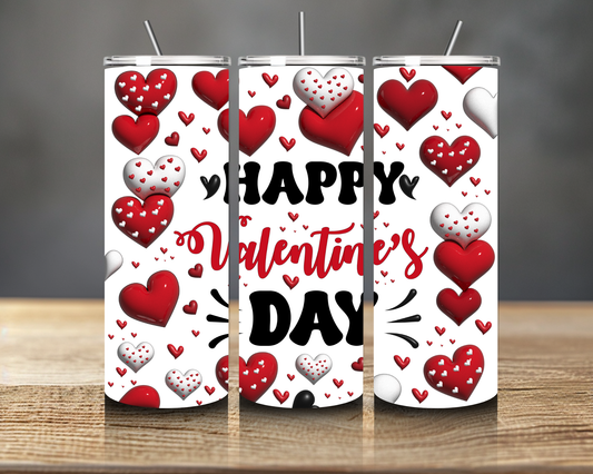Happy Valentine’s Day” Heart Burst 20oz Skinny Tumbler
