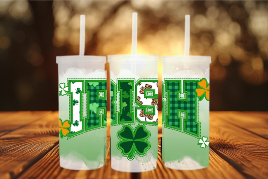 IRISH Buffalo Plaid + Clover Wrap — St. Patrick’s Day Cup Design