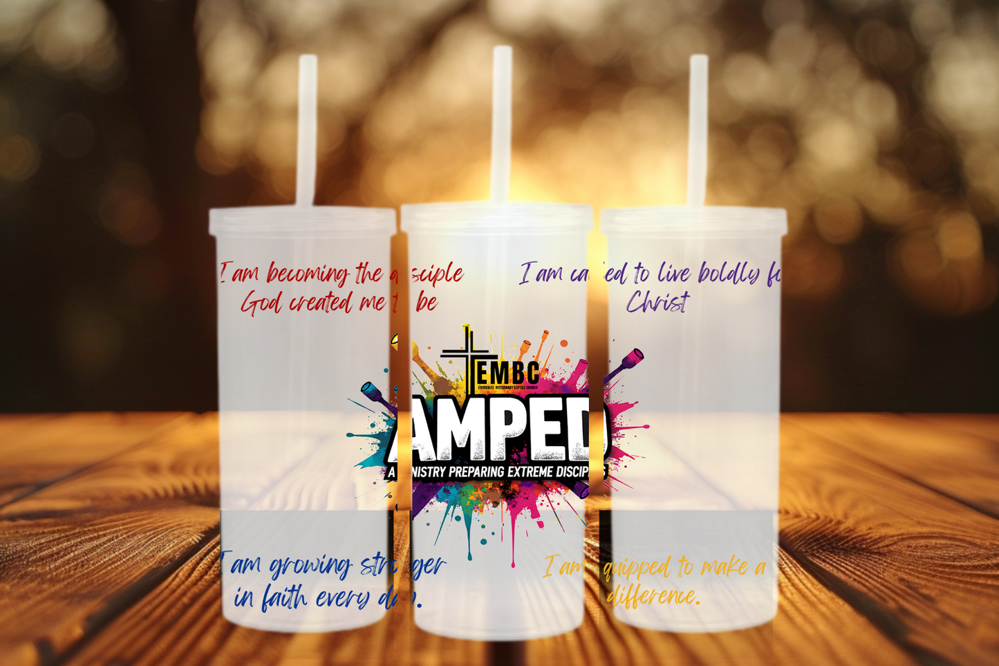 AMPED Clear Cup with Straw