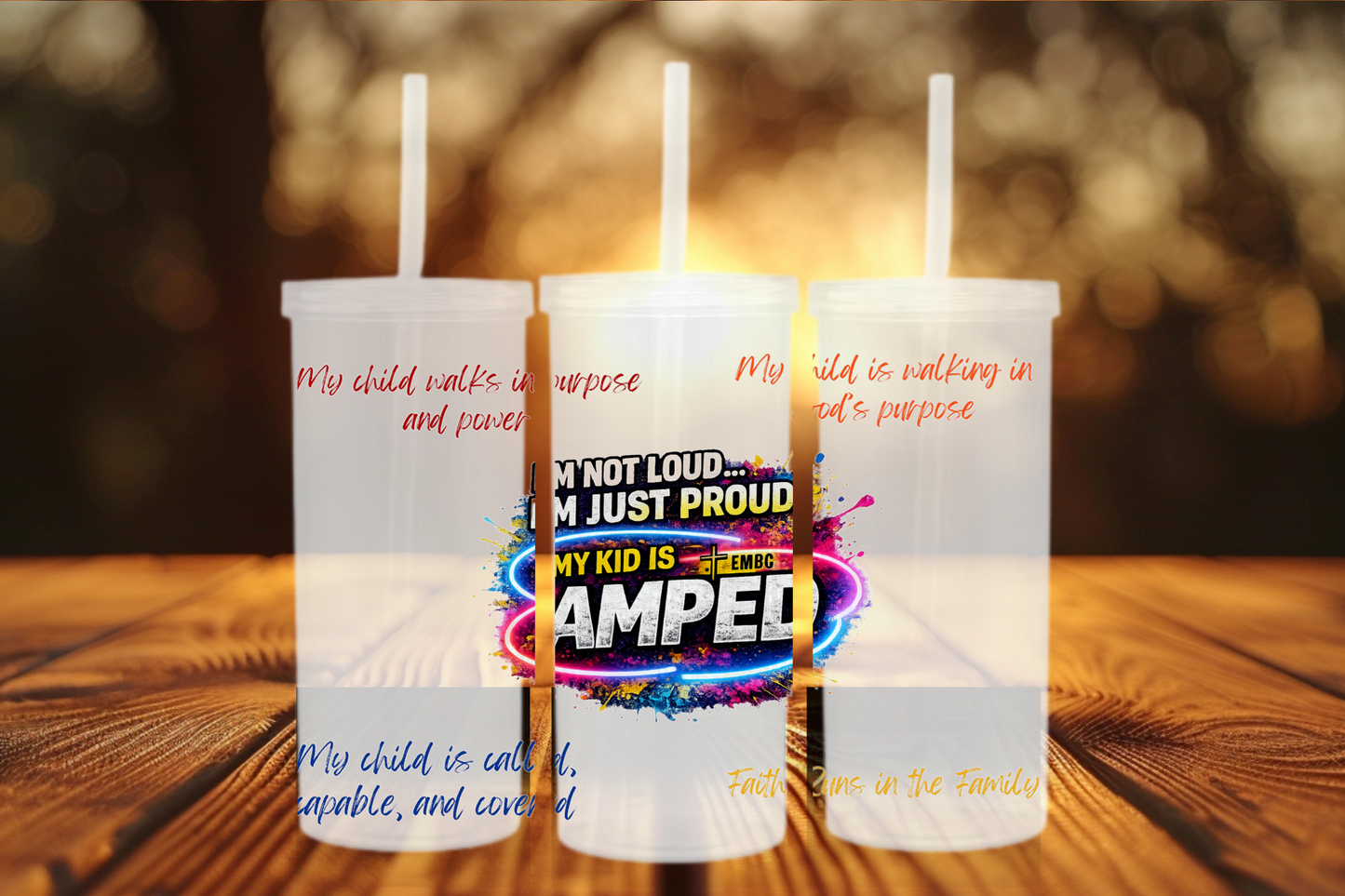 AMPED Proud Parent Clear Cup with Straw