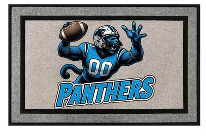 Carolina Panthers Inspired Door Mat