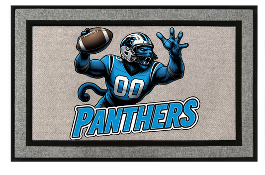 Carolina Panthers Inspired Door Mat