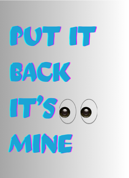 “Put It Back, It’s Mine 👀” UV DTF Printed Luggage Tag