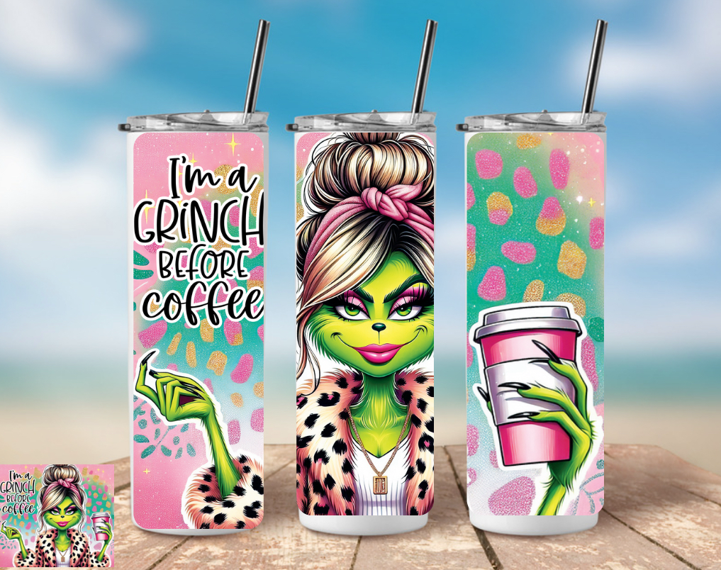 Holiday Coffee Attitude UV Printed Tumbler – 20oz