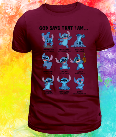 Short Sleeve Shirt - God Says That I am - Stitch