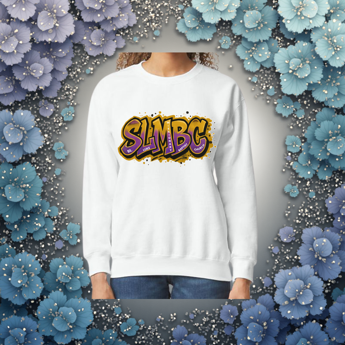 St. Luke SLMBC Graffiti Sweatshirt – Purple & Gold Edition