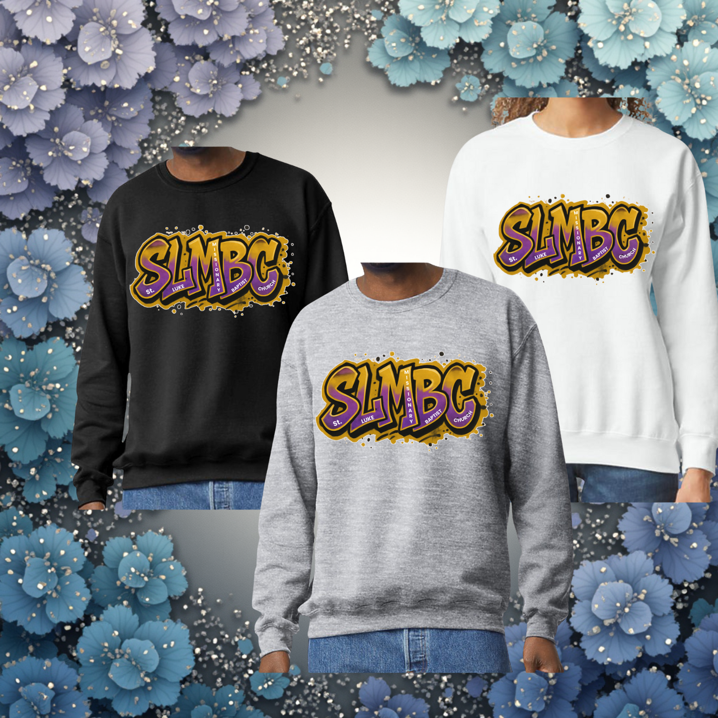 St. Luke SLMBC Graffiti Sweatshirt – Purple & Gold Edition