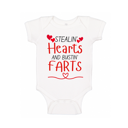 “Stealin’ Hearts & Bustin’ Farts” Baby Bodysuit