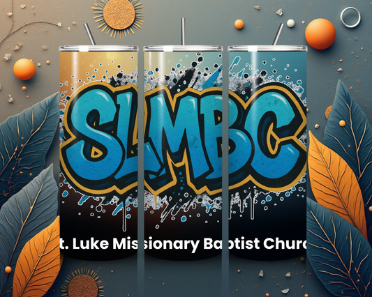 St. Luke SLMBC Blue Graffiti 20oz UV-Printed Tumbler