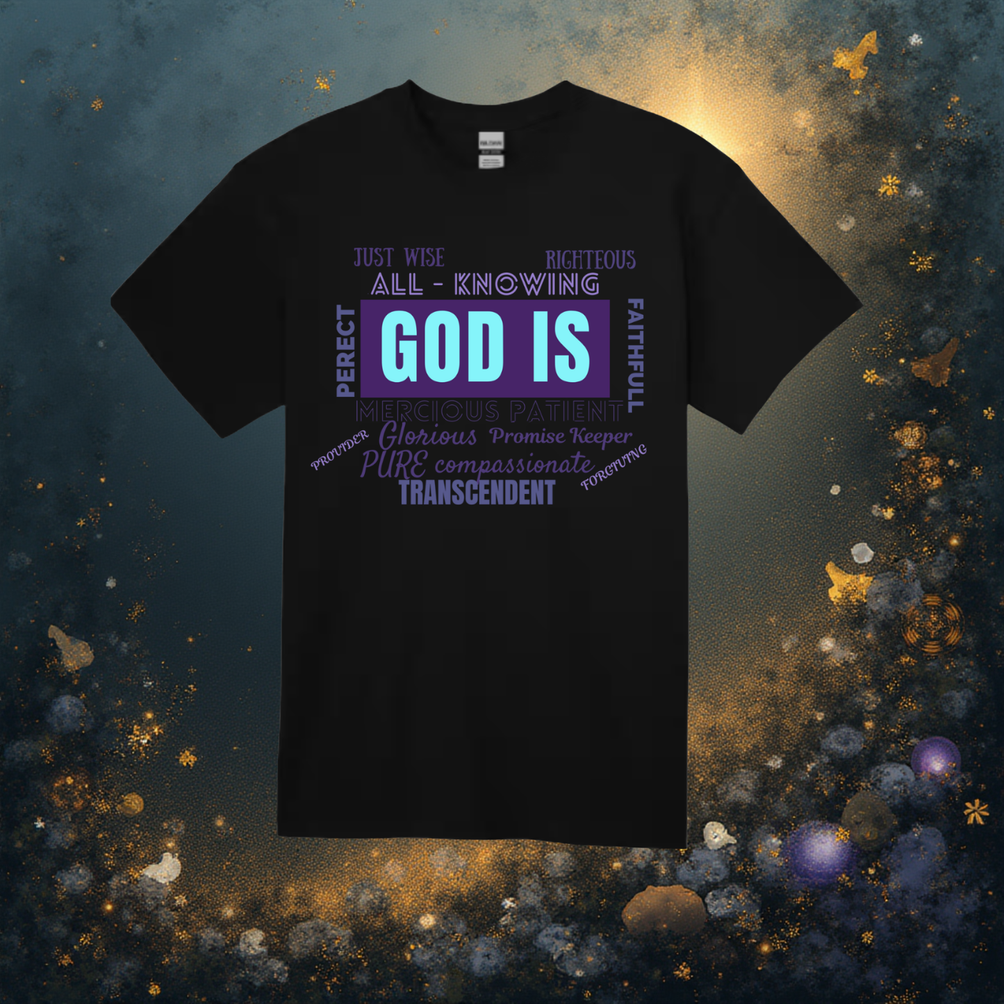 Short Sleeve Shirt - God Is Purple & Teal