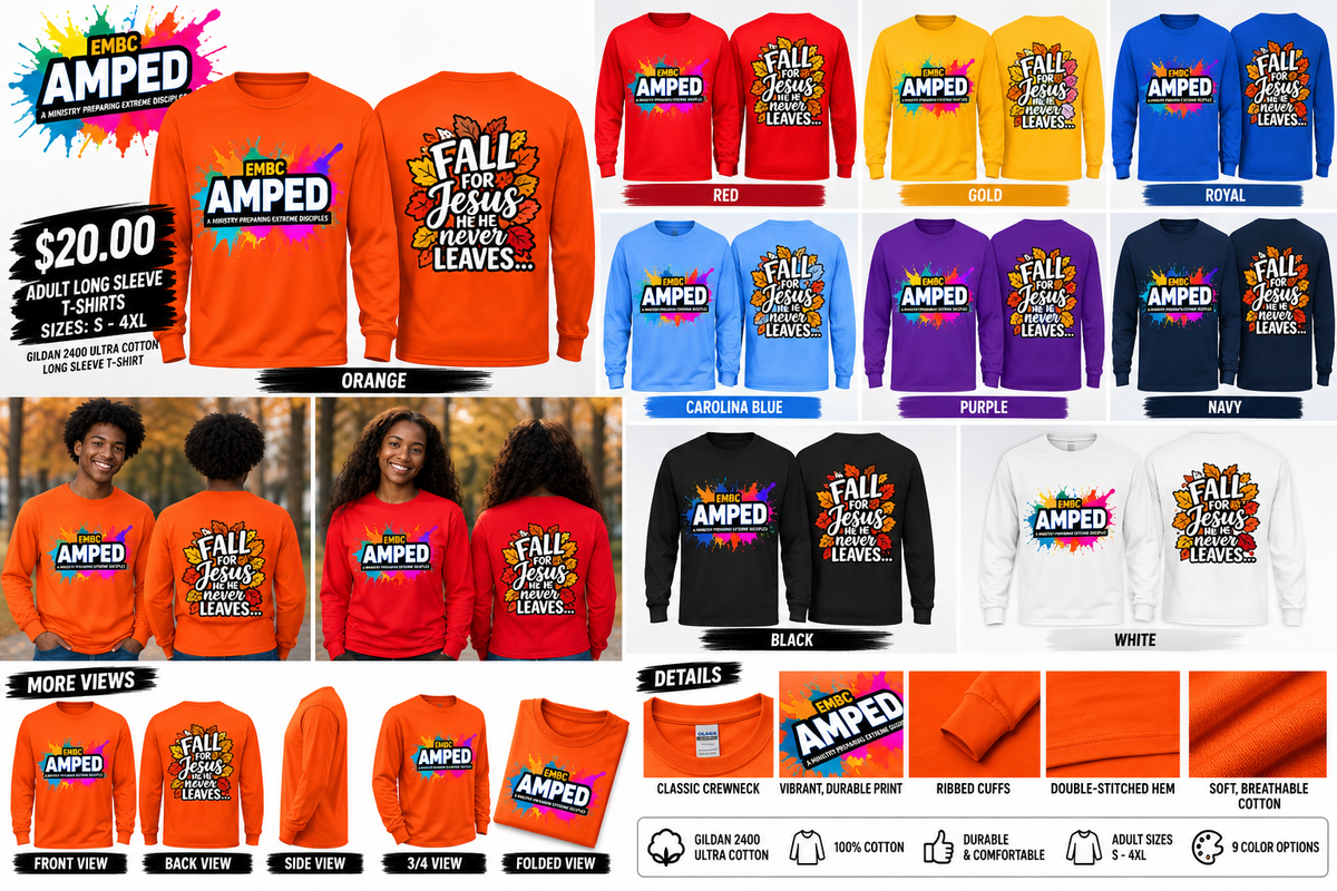AMPED long sleeve color options front and back