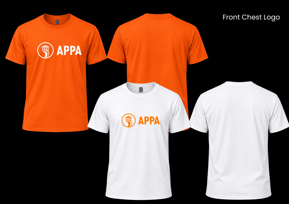 SRAPPA Design 01: white and orange shirts; blank back
