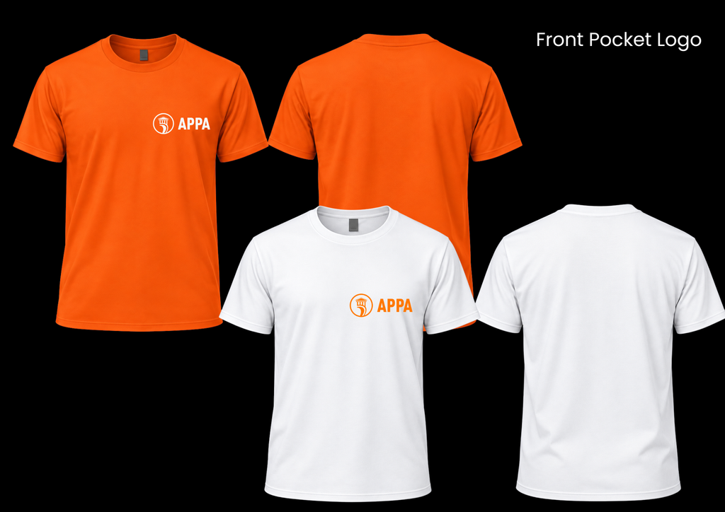 SRAPPA Design 02: white and orange shirts; blank back